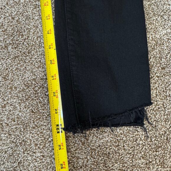 Mother The Stunner Zip Ankle Stepfray Size 26 Not Guilty Black Jeans Denim USA - Picture 8 of 13